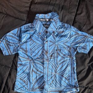 Tanoa BOYS Blue and Black Patterned Button Down Shirt